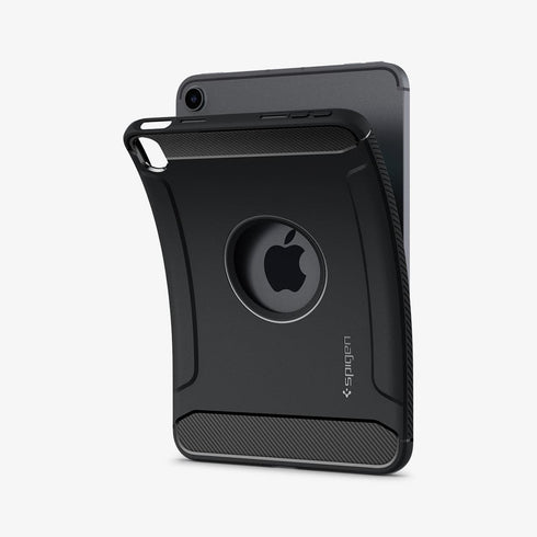ACS03764 - iPad Mini 6 Case Rugged Armor in matte black showing the back